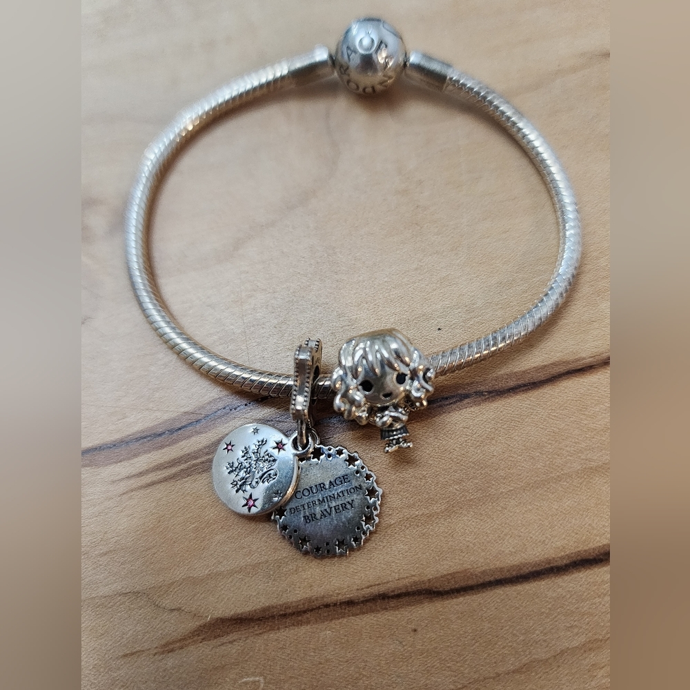 Pandora bracelet with 2 harry potter charms